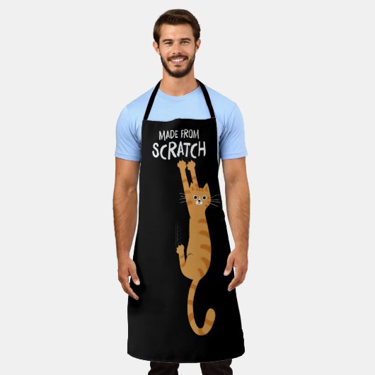 Orangefarbene Katze aus Scratch Funny Cat Schürze (Getragen)
