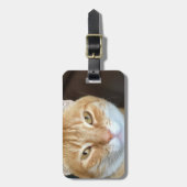 Orangefarbene Katze Gepäckanhänger (Vorderseite vertikal)