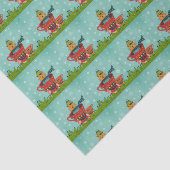 Orangefarbene Katze im Teacup Weihnachtsmuster Seidenpapier (Ausschnitt)