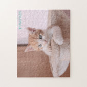 Orangefarbene Katze in Katzenbaum /Orange Kitten Puzzle (Vertikal)