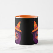 Orangefarbene Katze mit Hexenhut Halloween Black Tasse (Zentrum)