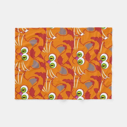 Orangefarbene Katze mit schönen grünen Augen Fleecedecke (Vorderseite (Horizontal))