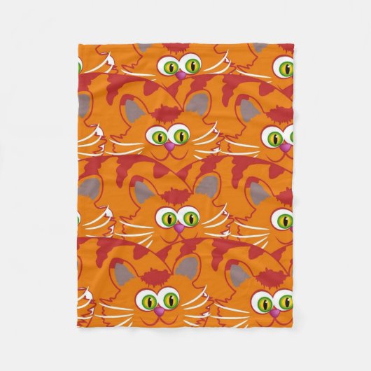 Orangefarbene Katze mit schönen grünen Augen Fleecedecke (Vorderseite)