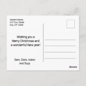 Orangefarbene Katze mit Weihnachtshut süße Tier Postkarte (Rückseite)