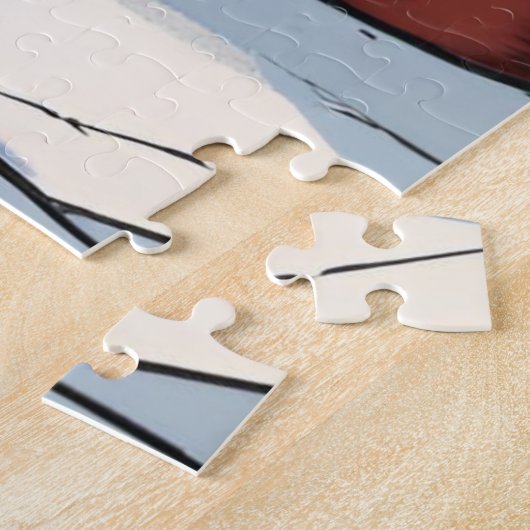 Orangefarbene Katze mit Weihnachtshut süße Tier Puzzle (Seite)