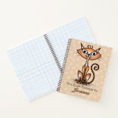 Orangefarbene Katze mit weißem Swirbeluntergrund Notizblock (Innenseite)