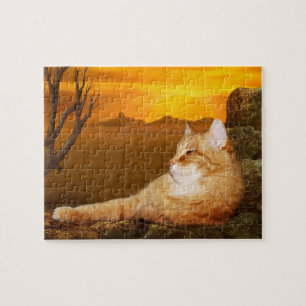 Orangefarbene Katze Puzzle