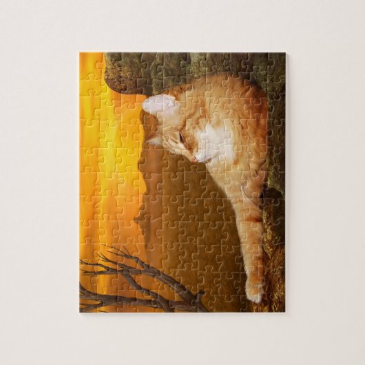 Orangefarbene Katze Puzzle (Vertikal)