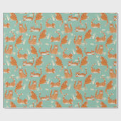 Orangefarbene Katzen, die sich über die Orange Tab Geschenkpapier (Flach)