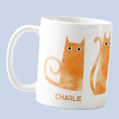 Orangefarbene Katzen Personalisiert Kaffeetasse