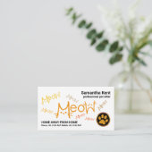 Orangefarbene Katzen Sitzdienst Visitenkarte (Stehend Vorderseite)