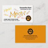 Orangefarbene Katzen Sitzdienst Visitenkarte (Vorne/Hinten)