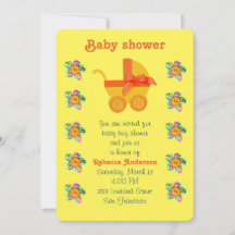 Orangefarbene Kinderwagen, rosa, lila genähte Blum