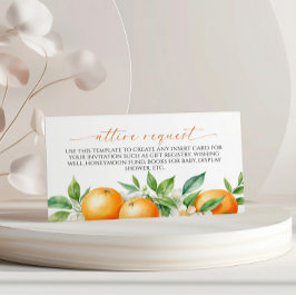 Orangefarbene Kleidungskarte Begleitkarte