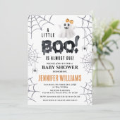 Orangefarbene kleine Babydusche Einladung (Stehend Vorderseite)