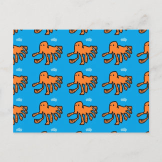 Orangefarbene kleine Kraken von Master C.M.F.B Postkarte