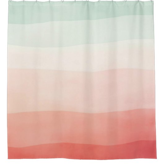 Orangefarbene Korallencreme Duschvorhang (Vorderseite)