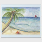 Orangefarbene Krabbenpalme Geschenkpapier (Flach)