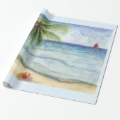 Orangefarbene Krabbenpalme Geschenkpapier (Ungerollt)