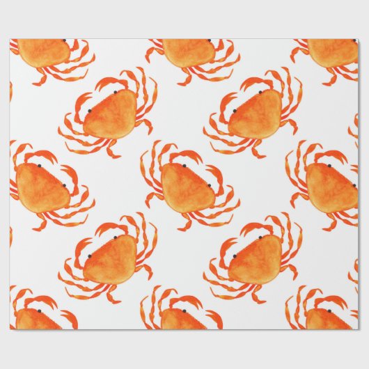 Orangefarbene Krebse Geschenkpapier (Flach)