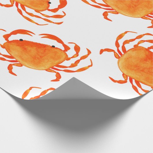 Orangefarbene Krebse Geschenkpapier (Ecke)