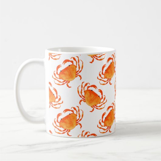 Orangefarbene Krebse Kaffeetasse (Links)