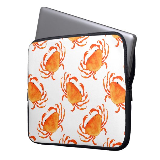 Orangefarbene Krebse Laptopschutzhülle (Vorderseite Links)