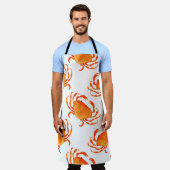 Orangefarbene Krebse Schürze (Getragen)