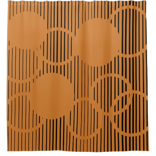 Orangefarbene Kreise Duschvorhang (Vorderseite)