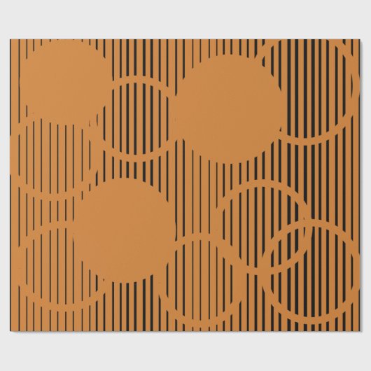 Orangefarbene Kreise Geschenkpapier (Flach)