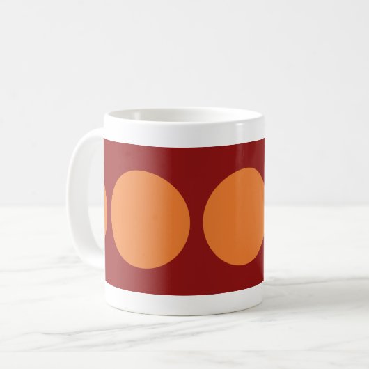 Orangefarbene Kreise Kaffeetasse (Vorderseite Links)