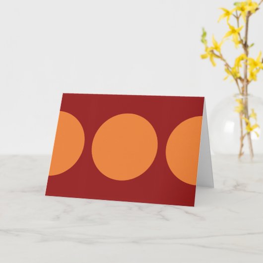 Orangefarbene Kreise Karte (Gelbe Blume)