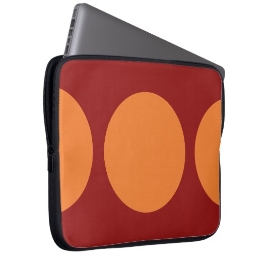 Orangefarbene Kreise Laptopschutzhülle (Vorne Rechts)