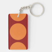 Orangefarbene Kreise Schlüsselanhänger (Rückseite)