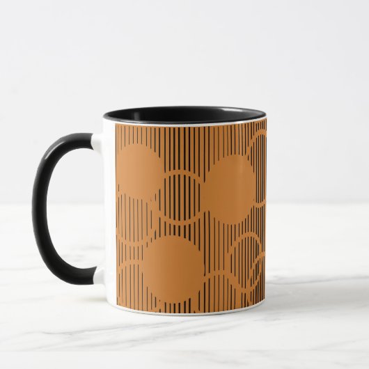 Orangefarbene Kreise Tasse (Links)
