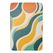 Orangefarbene Kreise und Farbstreifen Badematte (Vorderseite Vertikal)