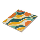 Orangefarbene Kreise und Farbstreifen Fliese (Seite)