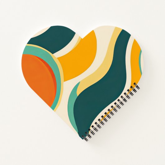 Orangefarbene Kreise und Farbstreifen Notizblock (Rückseite)