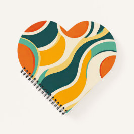 Orangefarbene Kreise und Farbstreifen Notizblock