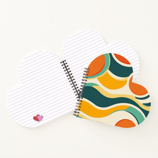 Orangefarbene Kreise und Farbstreifen Notizblock (Innenseite)