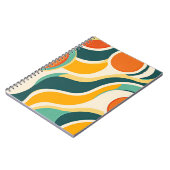 Orangefarbene Kreise und Farbstreifen Notizblock (Linke Seite)