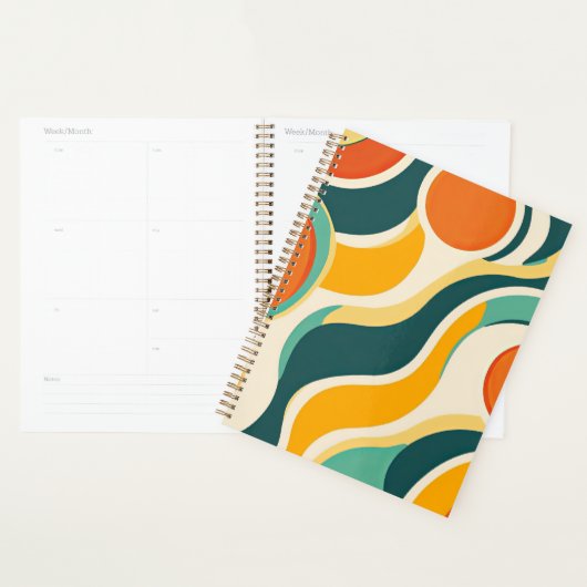 Orangefarbene Kreise und Farbstreifen Planer (Anzeige)