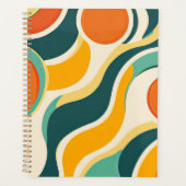 Orangefarbene Kreise und Farbstreifen Planer (Vorderseite)