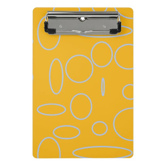 Orangefarbene Kreise und Schleifen Mini Klemmbrett (Vorderseite)