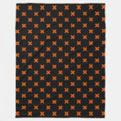 Orangefarbene Kreuzstiche auf schwarz Fleecedecke (Vorderseite)