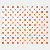 Orangefarbene Kreuzstiche auf weiß Fleecedecke (Vorderseite (Horizontal))