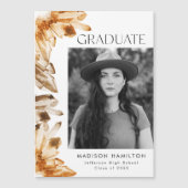 Orangefarbene Kristalle Foto Abschluss Magneteinladung (Vorderseite)