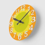 Orangefarbene Küche Runde Wanduhr (Winkel)