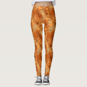 Orangefarbene Kupfer-Leggings mit schwarzen Kobele Leggings (Vorderseite)