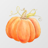Orangefarbene Kürbis Wasserfarbe Erntedank  Fensteraufkleber (Blatt)
